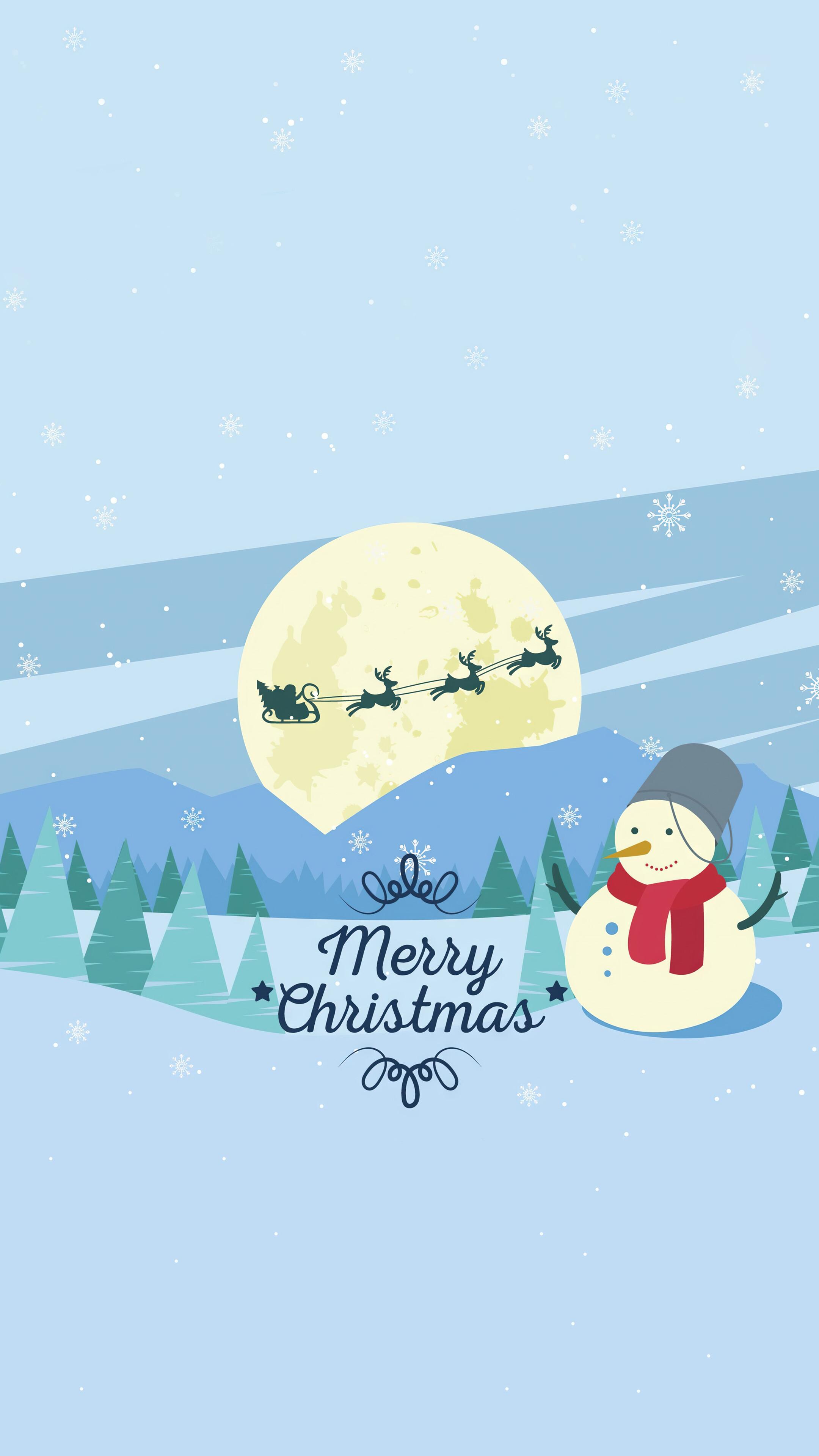 Merry Christmas Snowman 4K Wallpaper iPhone HD Phone 8100h