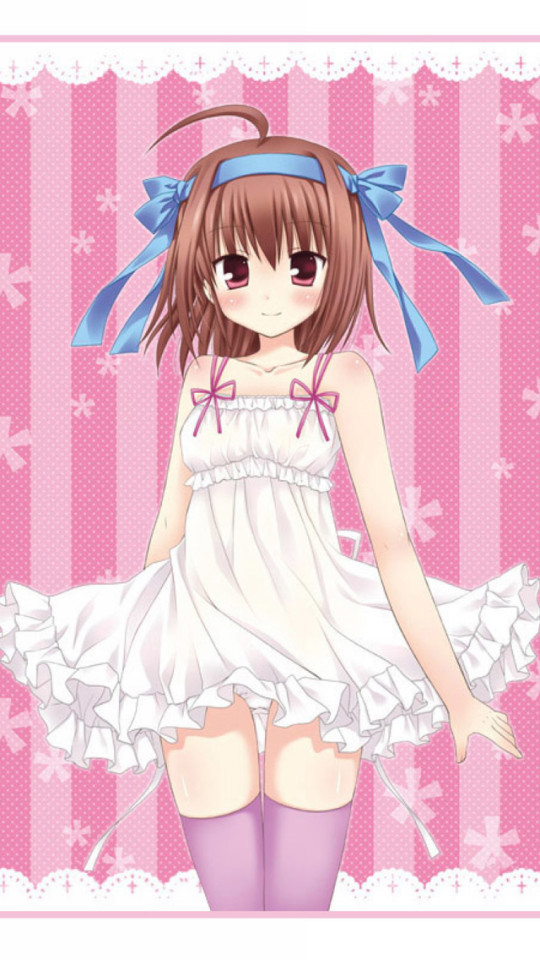 Cute Anime Girl White Dress Wallpaper   Free iPhone Wallpapers