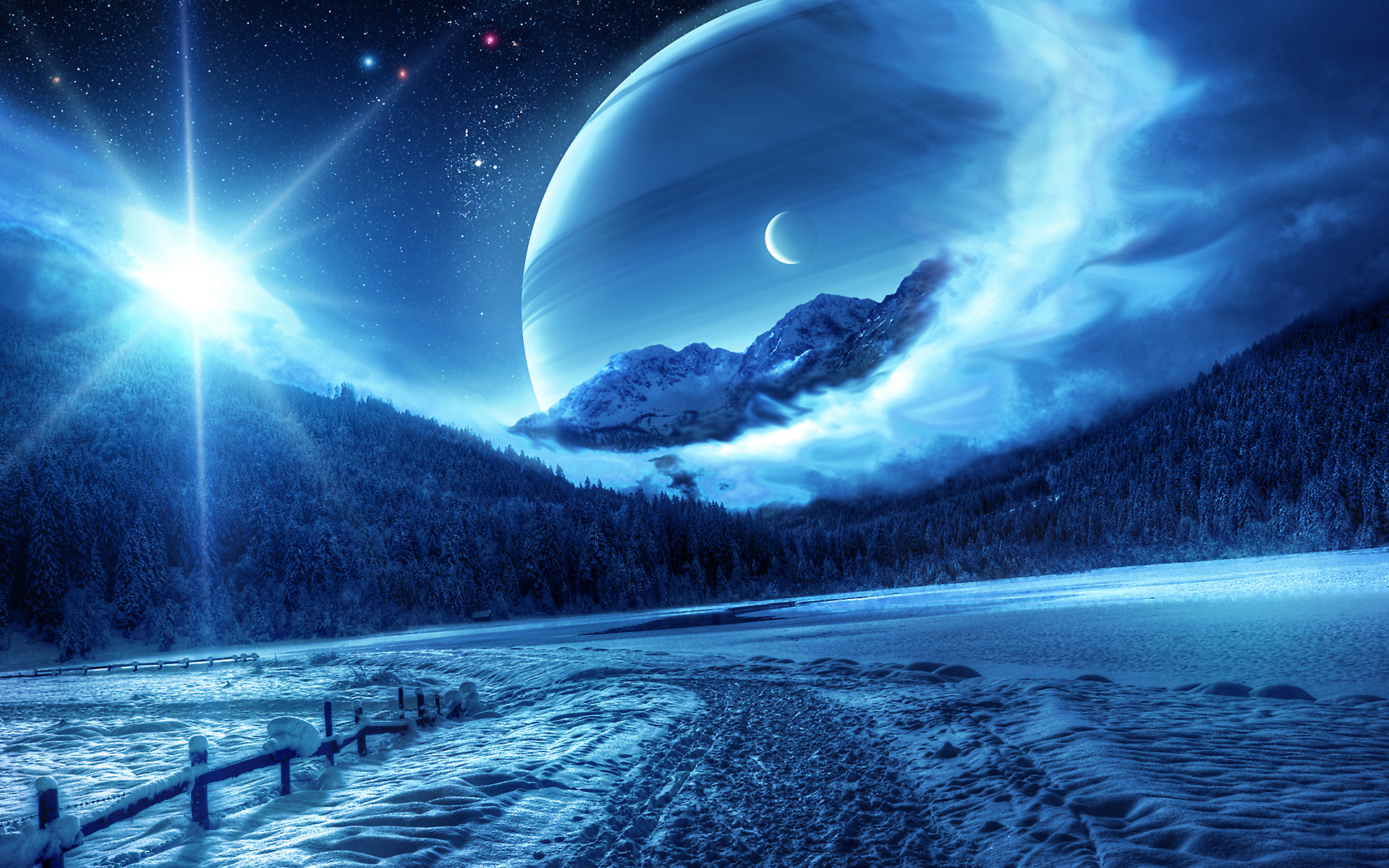 Blue Snowcapped Serenity Wallpaper HD