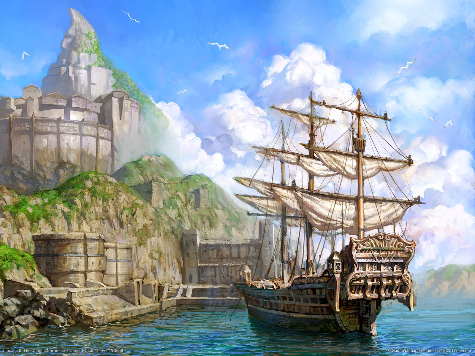 Galleon Ship Lineage Ii The Chaotic Chronicle Wallpaper
