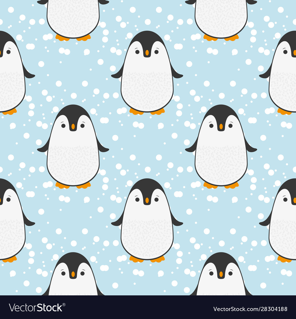 Penguin seamless pattern background cute Vector Image