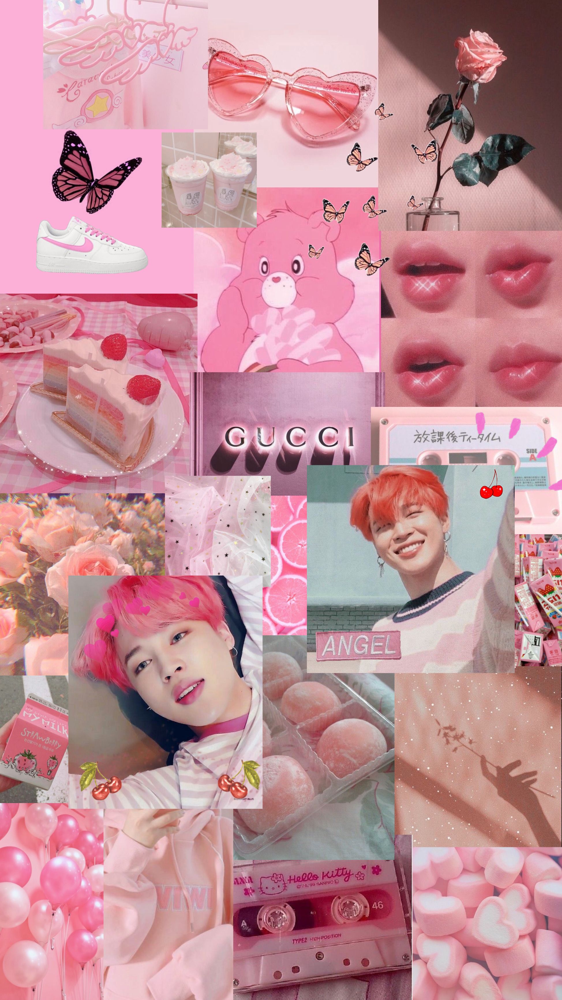 Jimin Pink Collage Aesthetic Wallpaper Collages