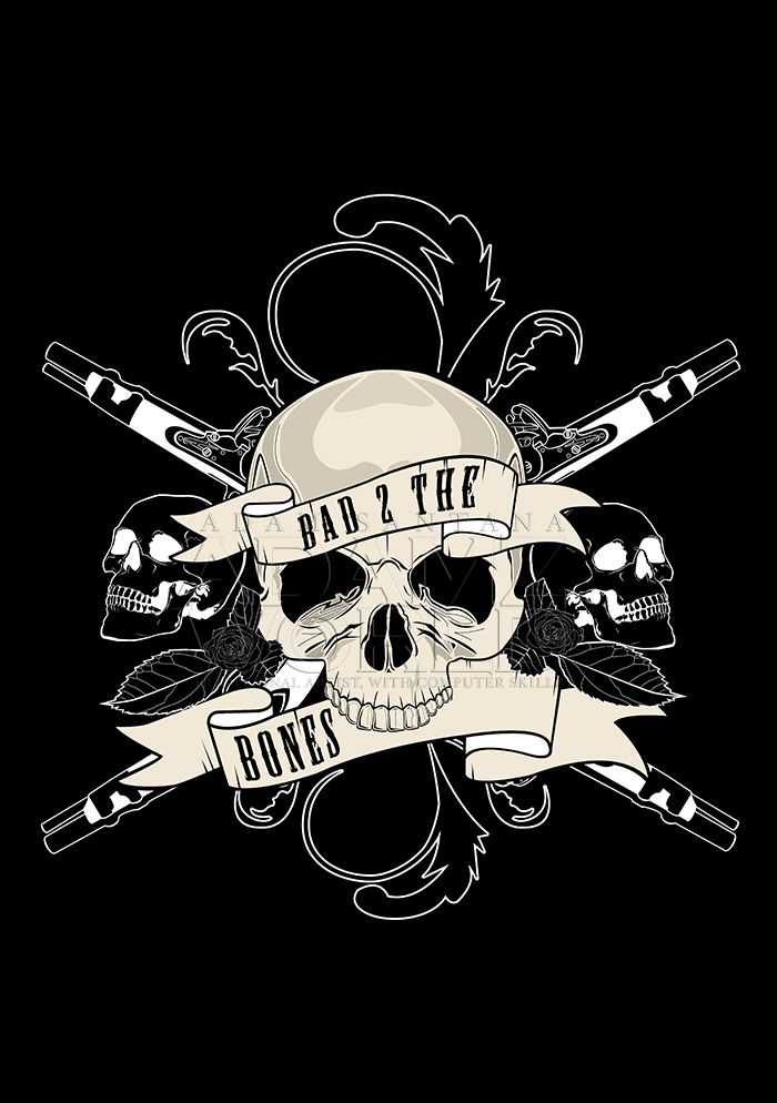 Skull And Gun Wallpaper Bad The Bones By Adamzworld