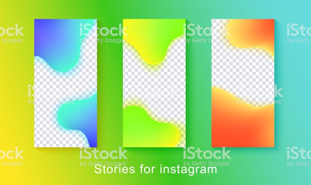 Set Of Instagram Stories Modern Backgrounds With Neon Glowing