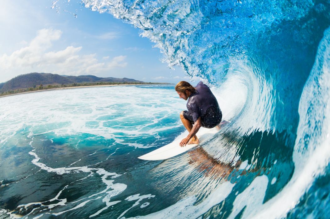 Surfing Surf Ocean Sea Waves Extreme Surfer Wallpaper