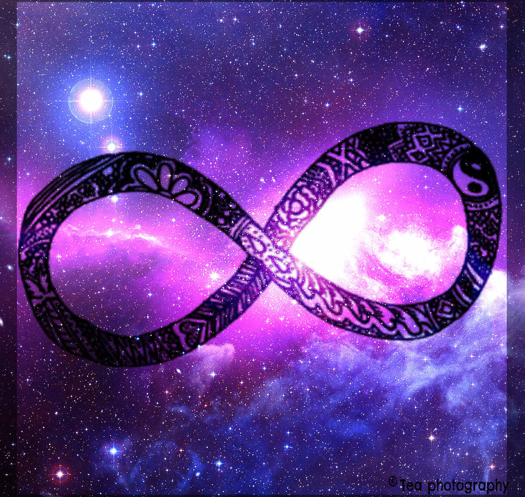 Infinity Symbol Galaxy Background Sign