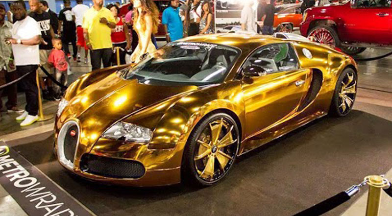 Bugatti Veyron Gold Chrome Image
