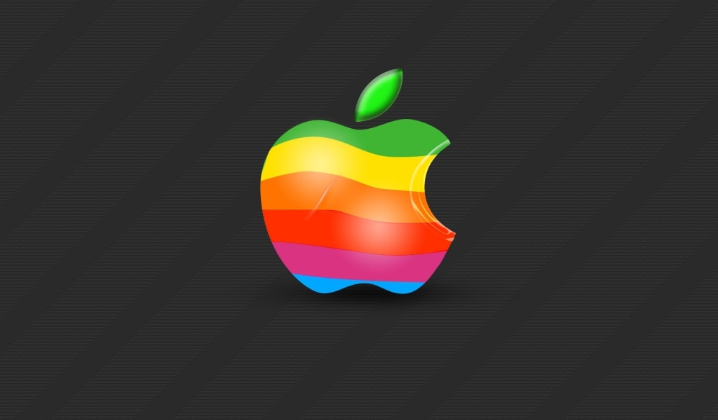 Colorful 3d Apple Logo HD Wallpaper