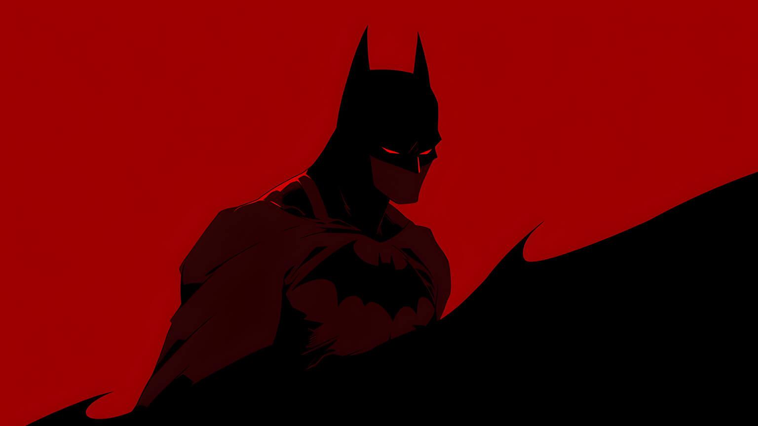Minimalist Batman Red Desktop Wallpaper Background