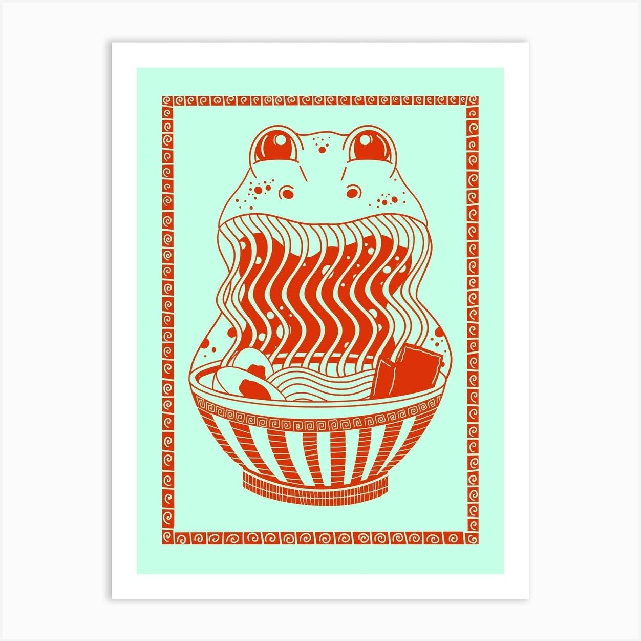 Ramen Frog Art Print By Yeyejess Studio Fy