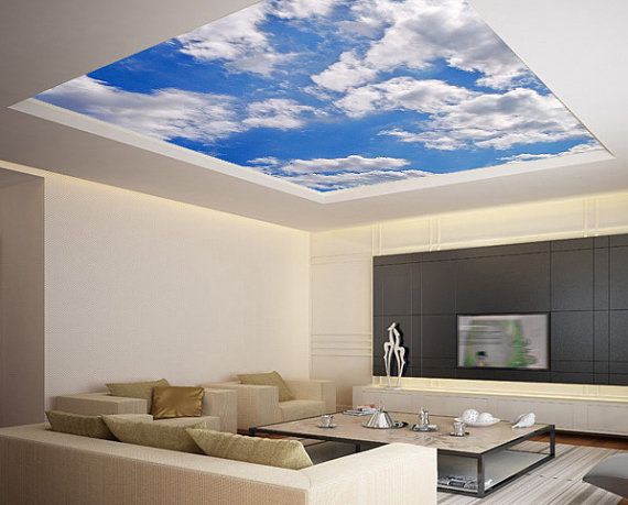 Ceiling STICKER MURAL sky clouds cupola dome airly air by Wallnit