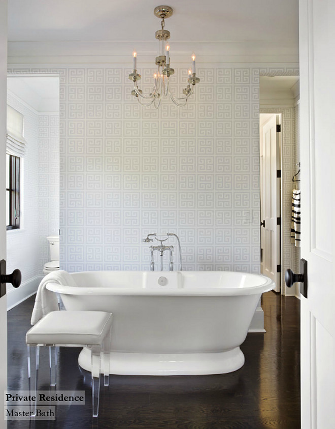 Bathroom Fabulous With Jonathan Adler Greek Key Wallpaper In