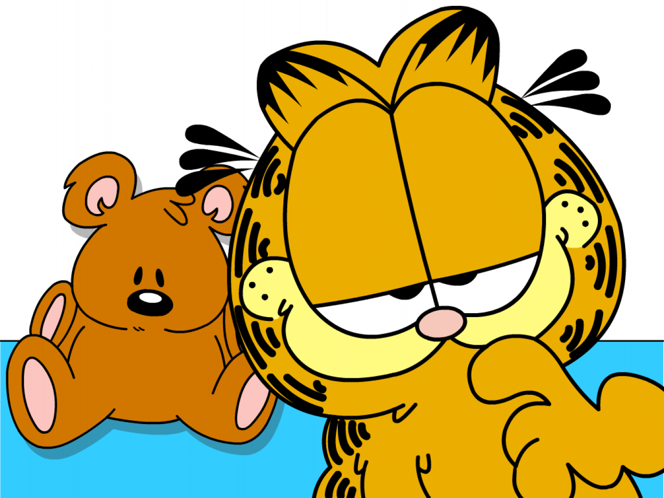 Wallpaper free download Garfield the cat with his teddy bearChild