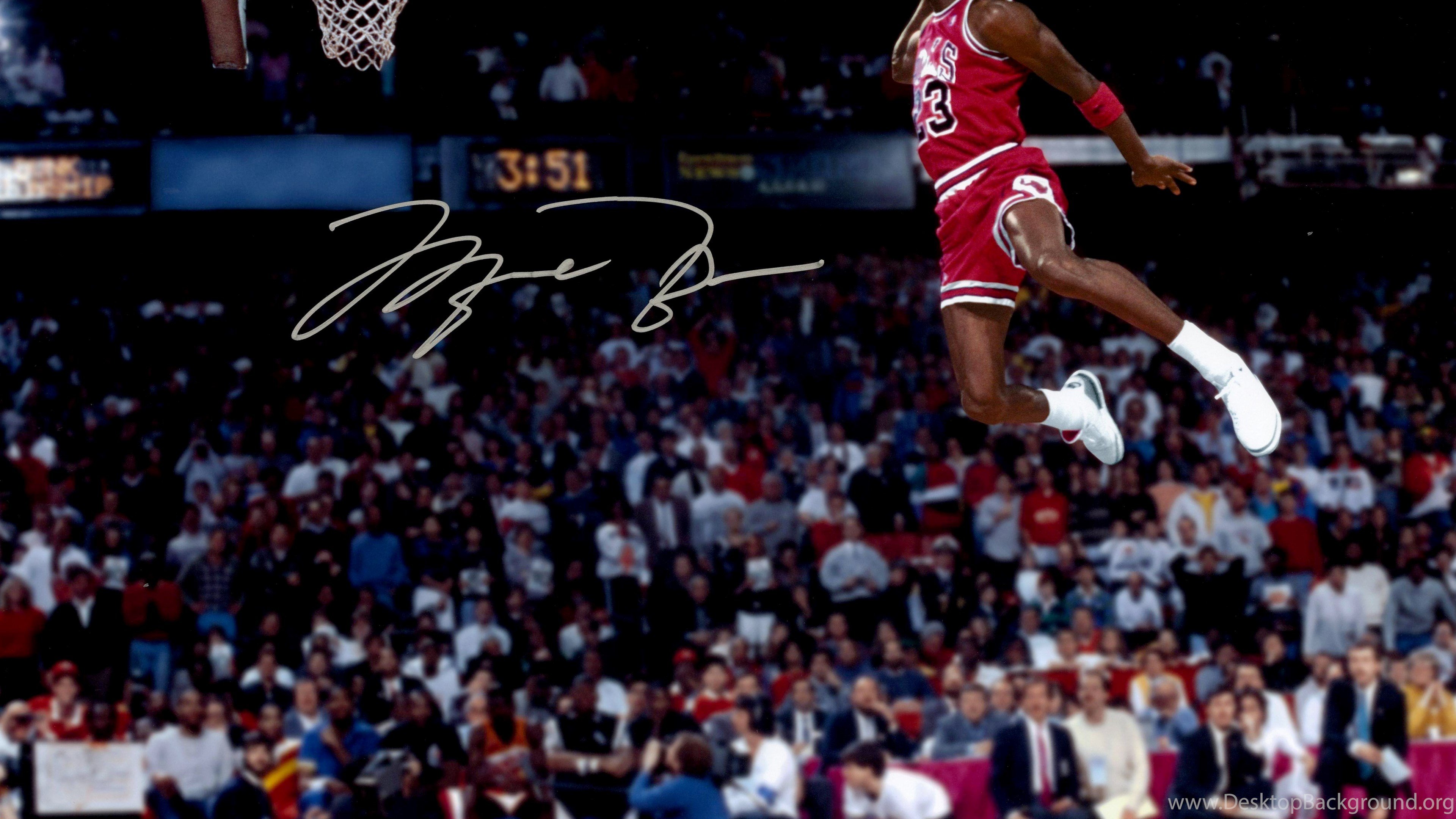 Michael Jordan Great Dunk Wallpapers Desktop Background 3840x2160