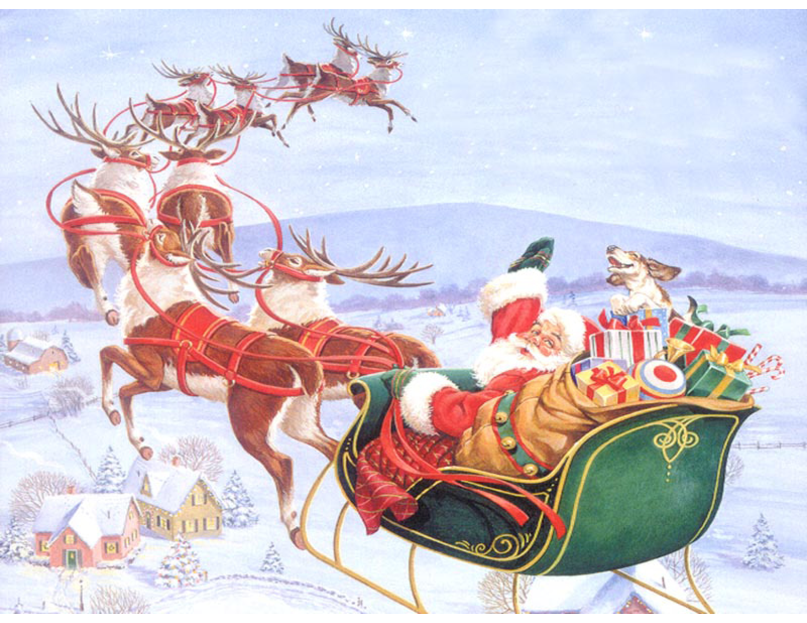 Santa Reindeer HD Wallpaper Hivewallpaper