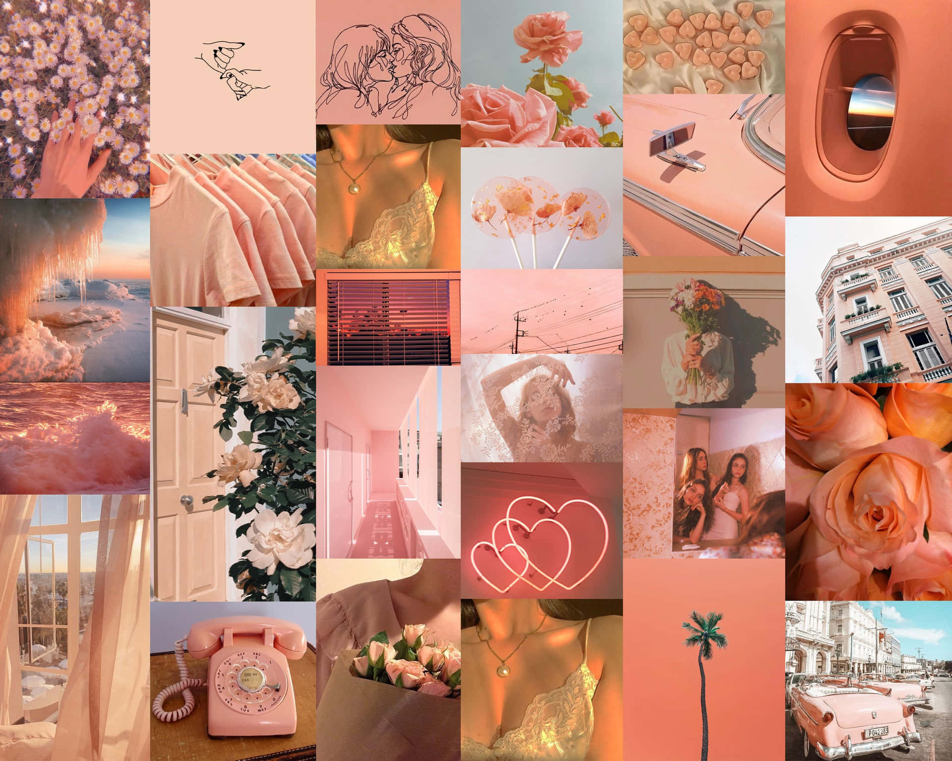 Peach Aesthetic Background Wallpaper