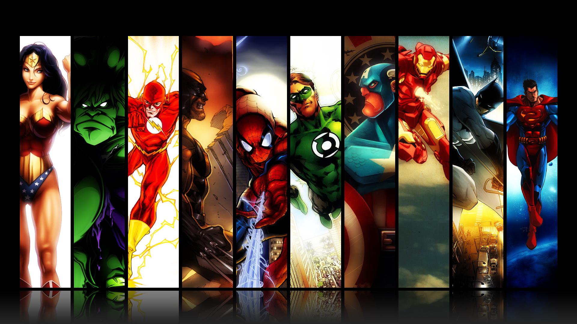 Ic Book Superheroes Set HD Desktop Wallpaper