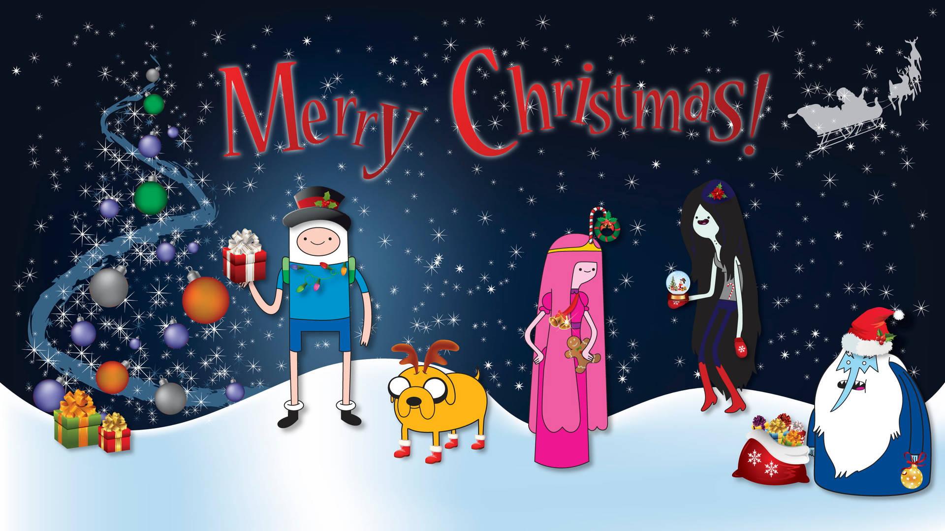 Download Merry Christmas Adventure Time Laptop Wallpaper