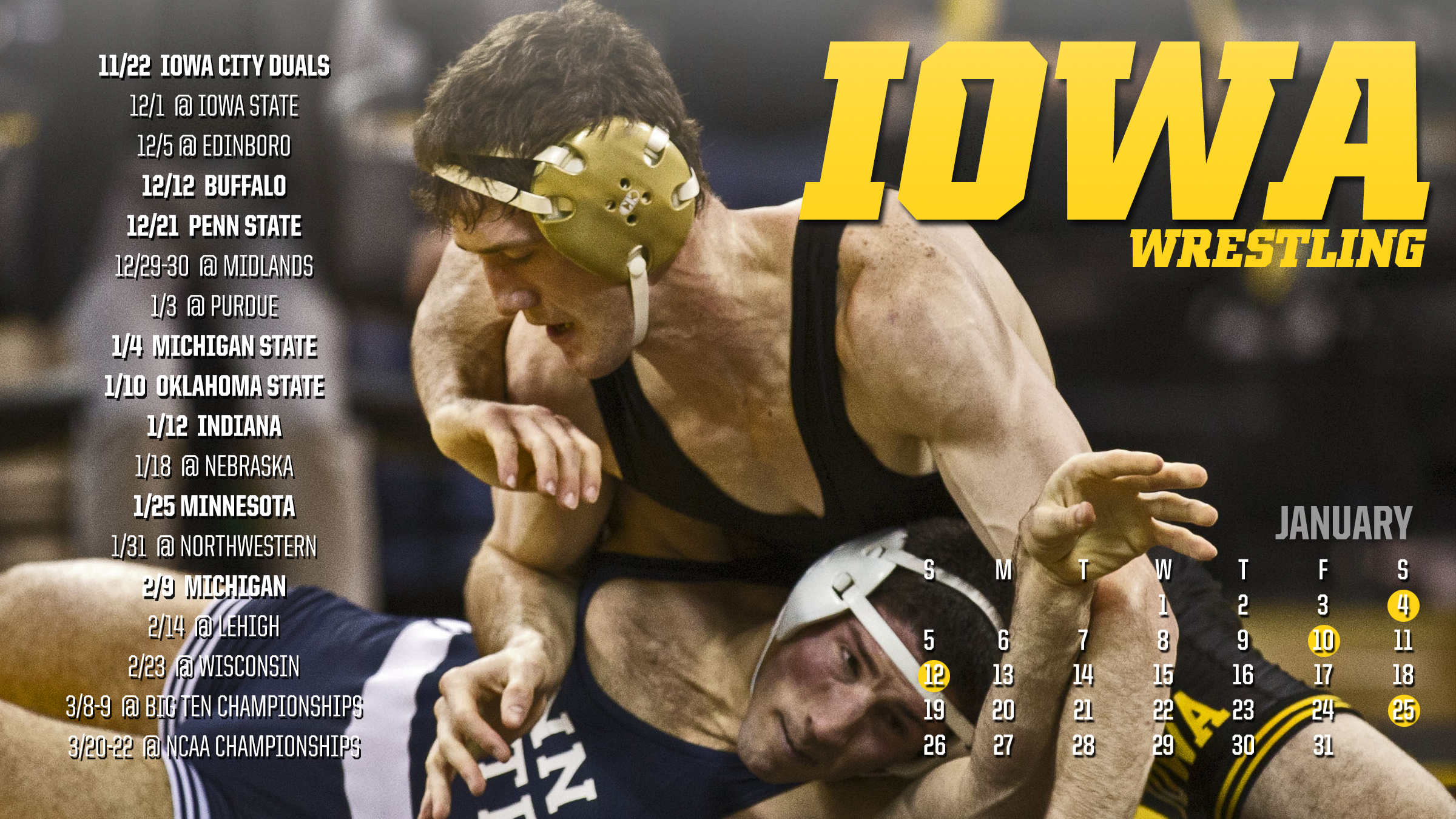 Iowa Hawkeyes Wrestling Desktop Wallpaper