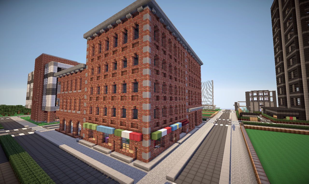 New York Brick Buildings On World Of Keralis Minecraft Map With
