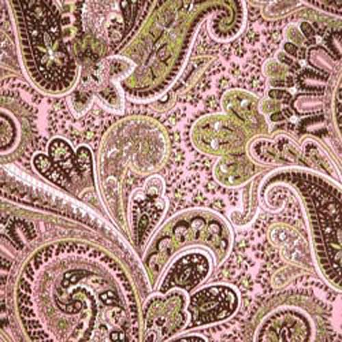 Pink Paisley Background Green And Brown