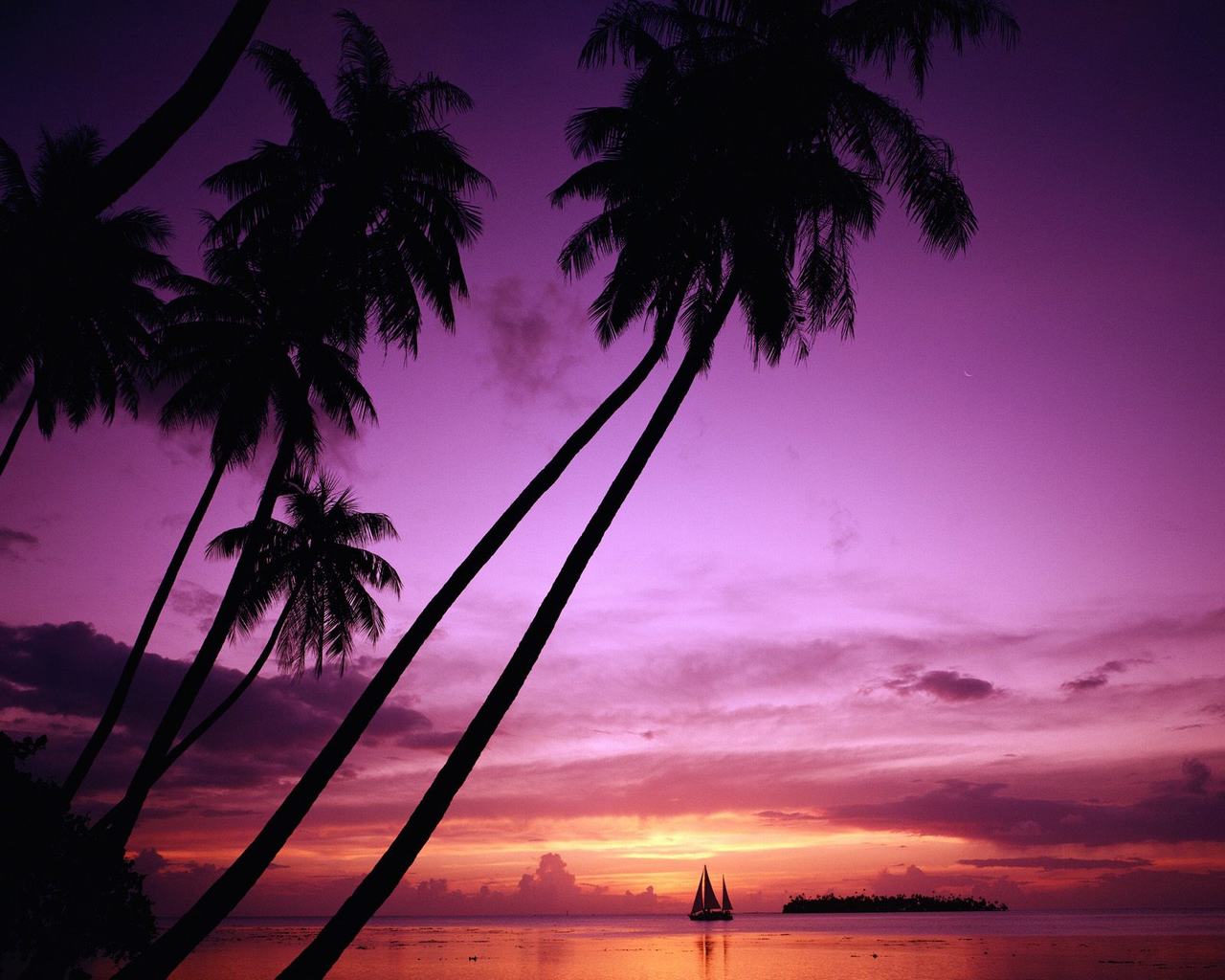  1280x1024 tropical island beach scenery amazing sunset wallpaper