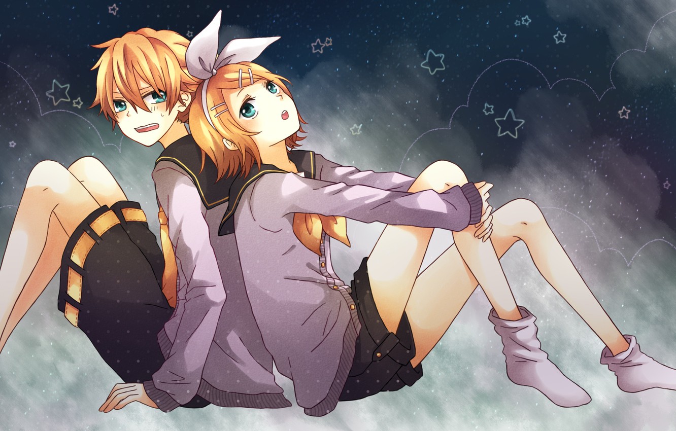 Wallpaper Girl Background Stars Guy Two Vocaloid