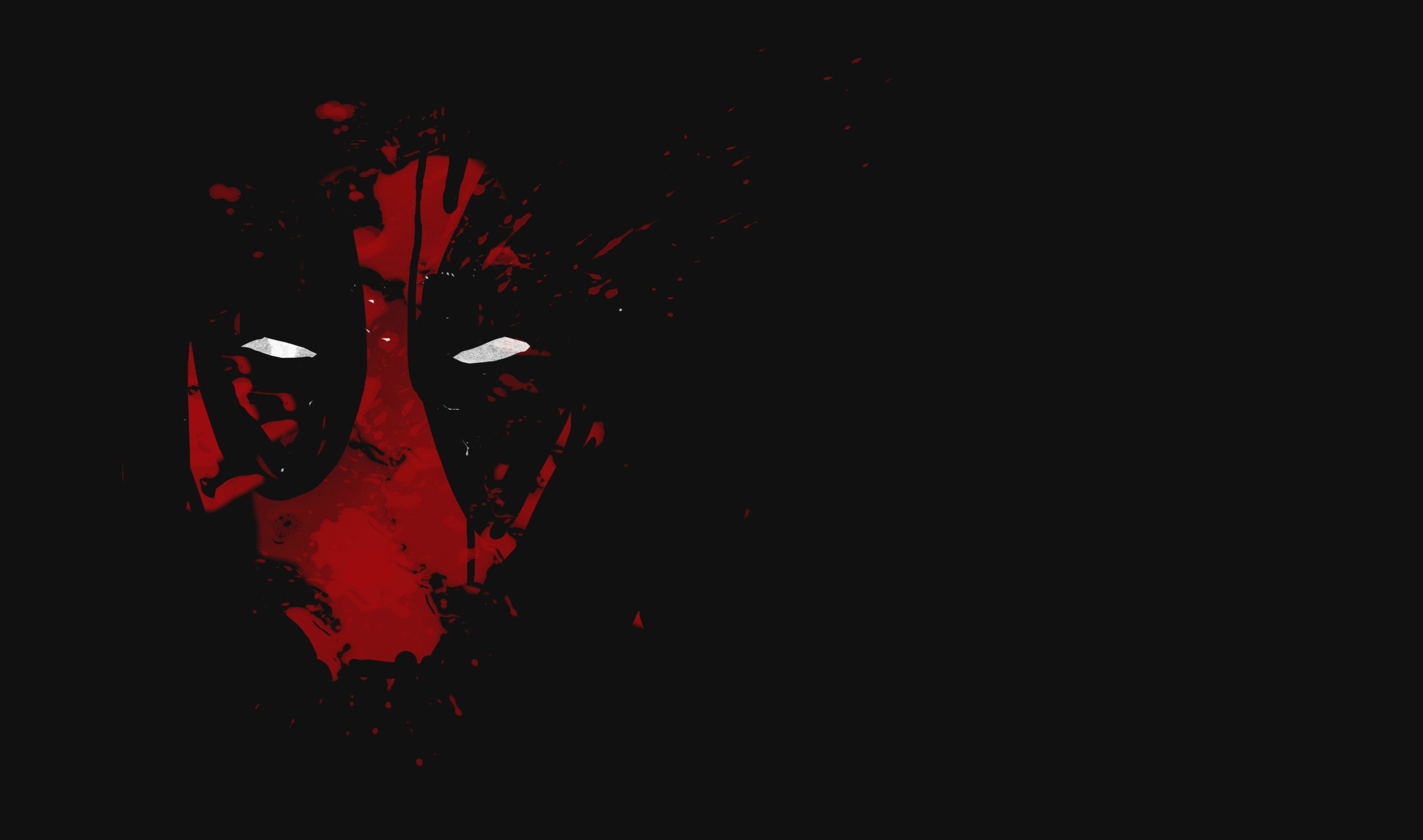 Cool Deadpool Wallpaper With Red Abstract Mask White