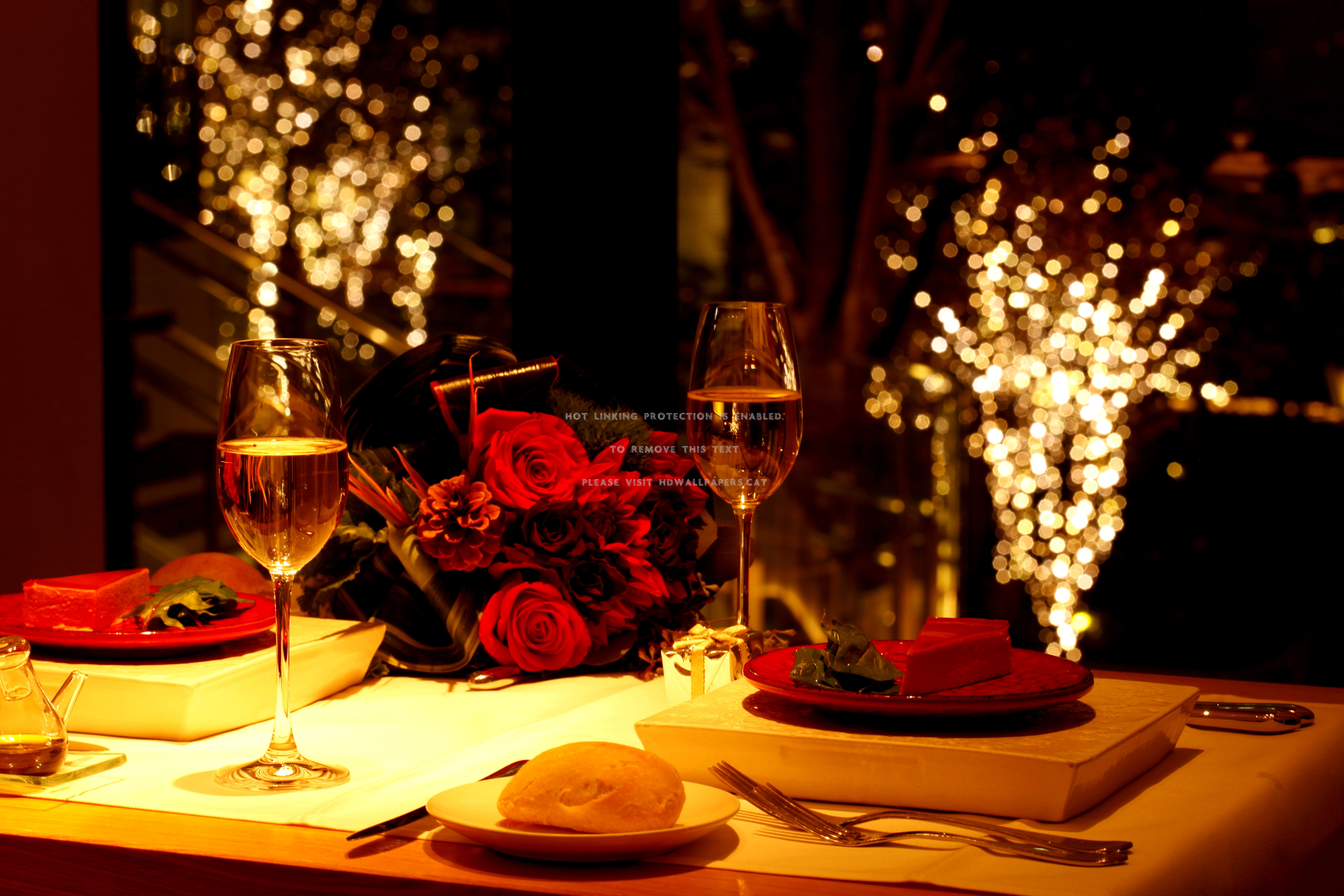 romantic dinner wine roses valentine