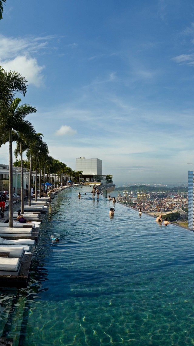 Wallpaper Marina Bay Sands Infinity Pool Hotel Travel