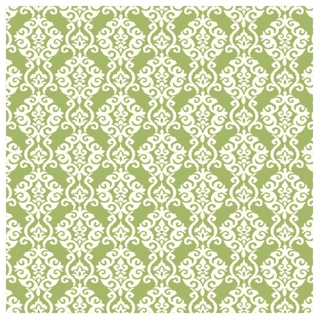 Strip Green Waverly Luminary Removable Wallpaper Traditional