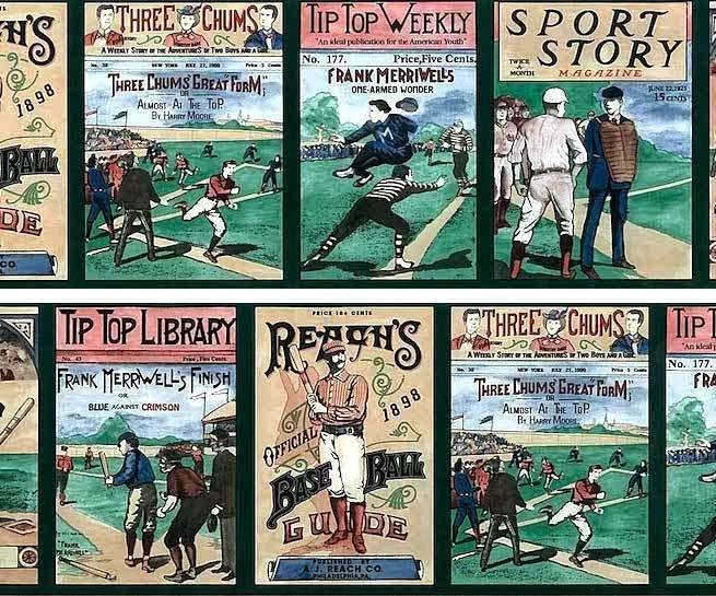 Unique Vintage Wallpaper And Border Patterns Are Perfect For Baseball