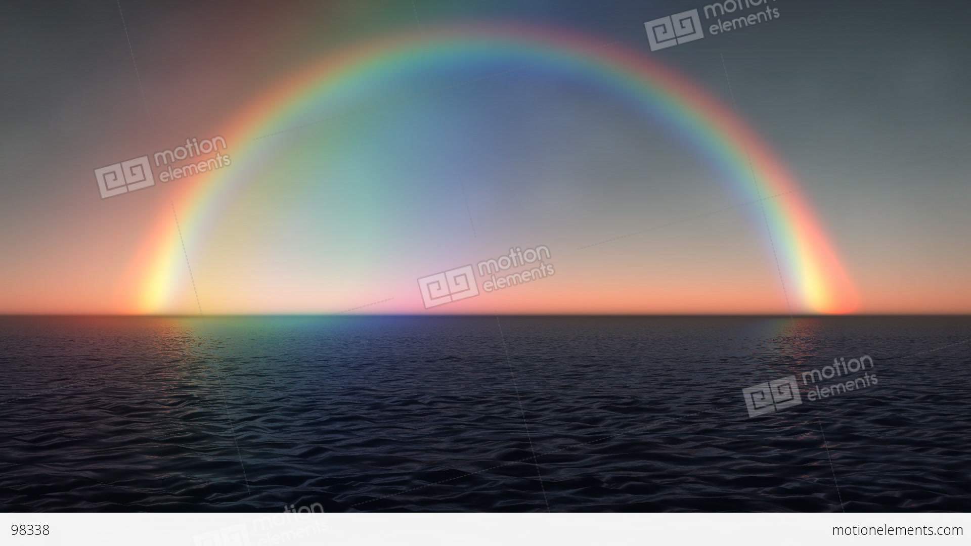 1028 Rainbow Ocean Sunset Stock video footage 98338 1920x1080