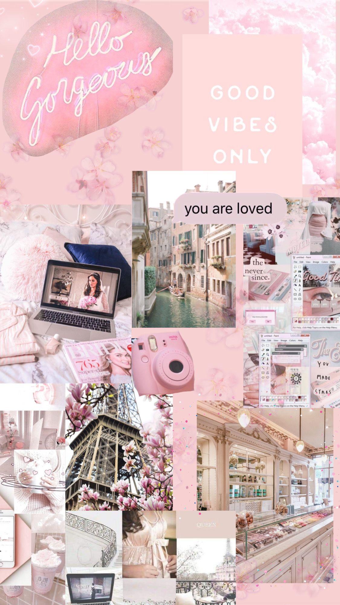 Pink Aesthetic Phone Wallpaper Collage Pastel