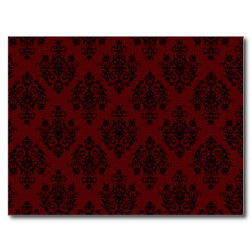 Red Gothic Wallpaper Postcards