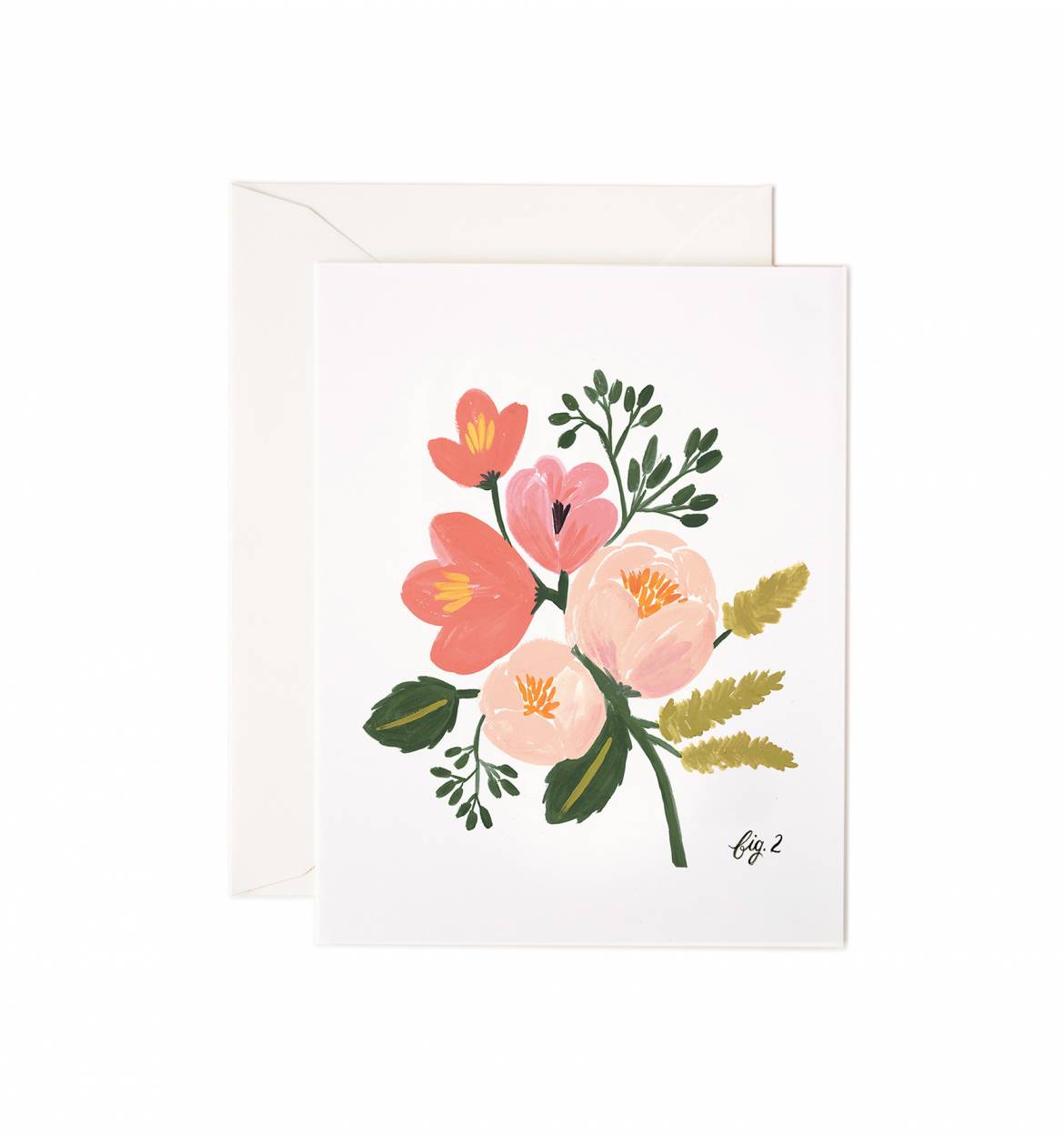 Peony Pink Floral Available As A Single Folded Card Or An Assorted Set