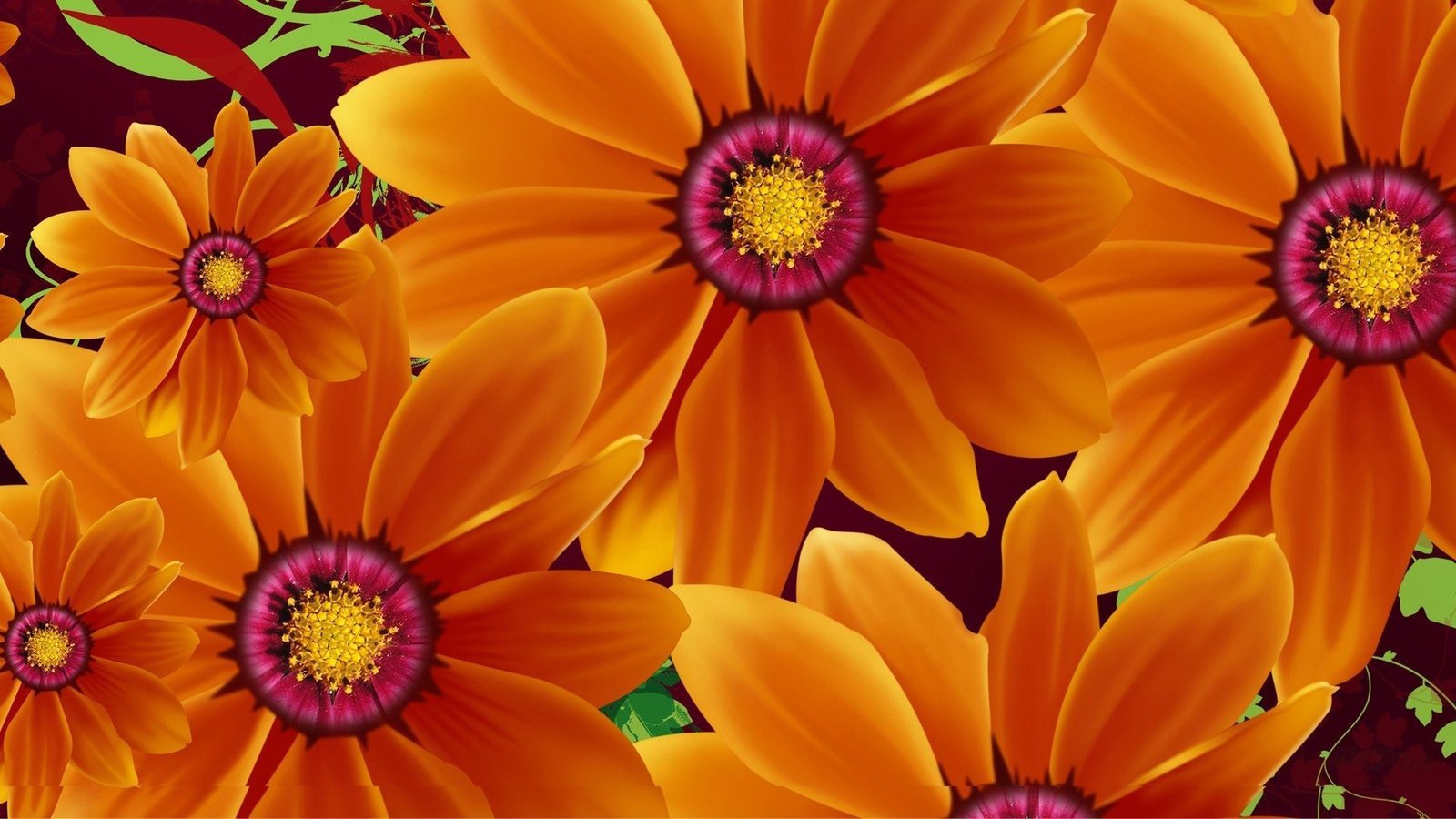 Flowers Dark Orange Color Desktop HD Wallpaper For Pc Tablet And Mobile