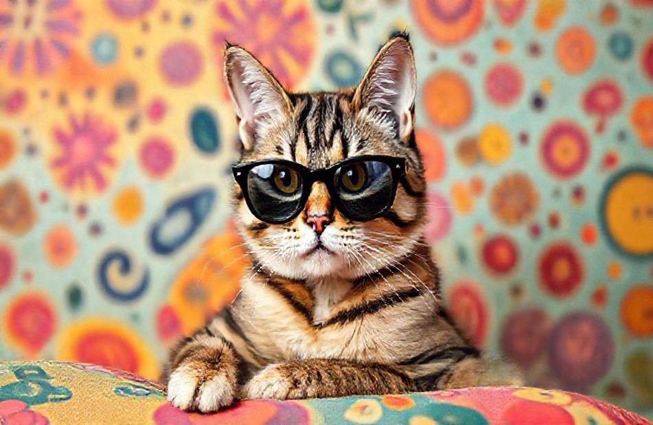 Cat With Glasses Wallpaper