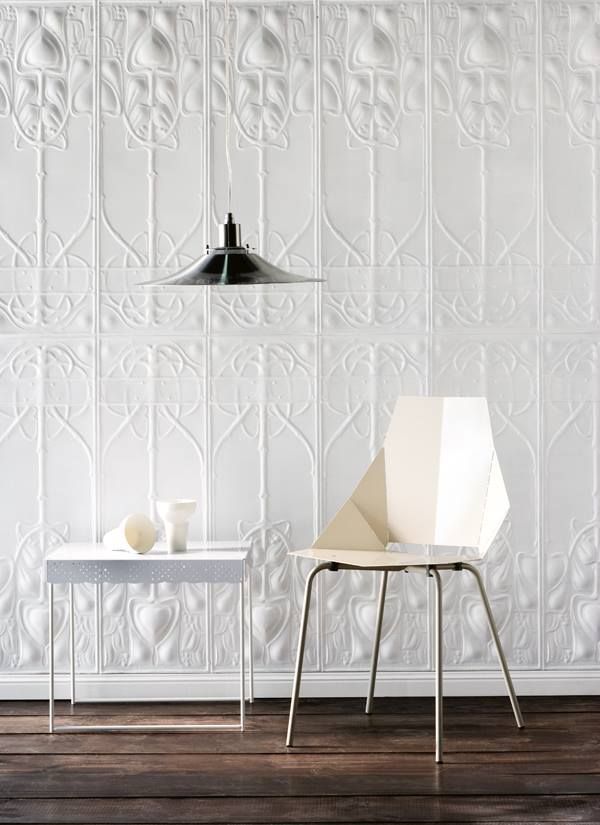 Pressed Tin Or Wallpaper Regardless Its A Great Effect