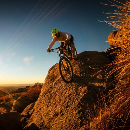 Riding Mountain Bike On Sunset Picture For iPhone Blackberry iPad