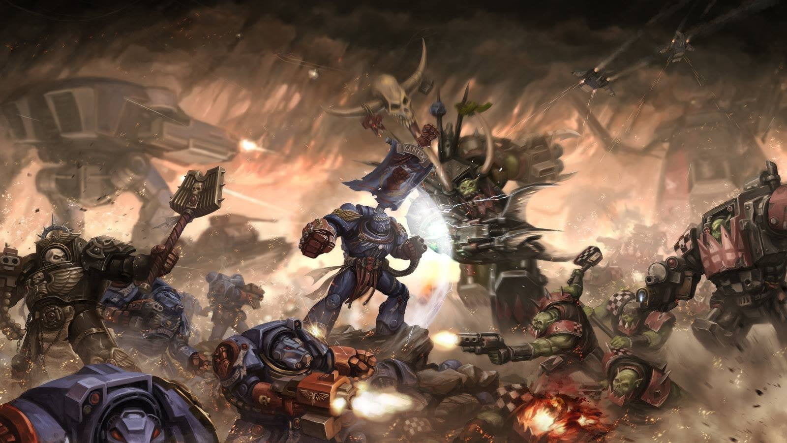 Warcraft Digital Wallpaper Battle Warhammer Ork Space