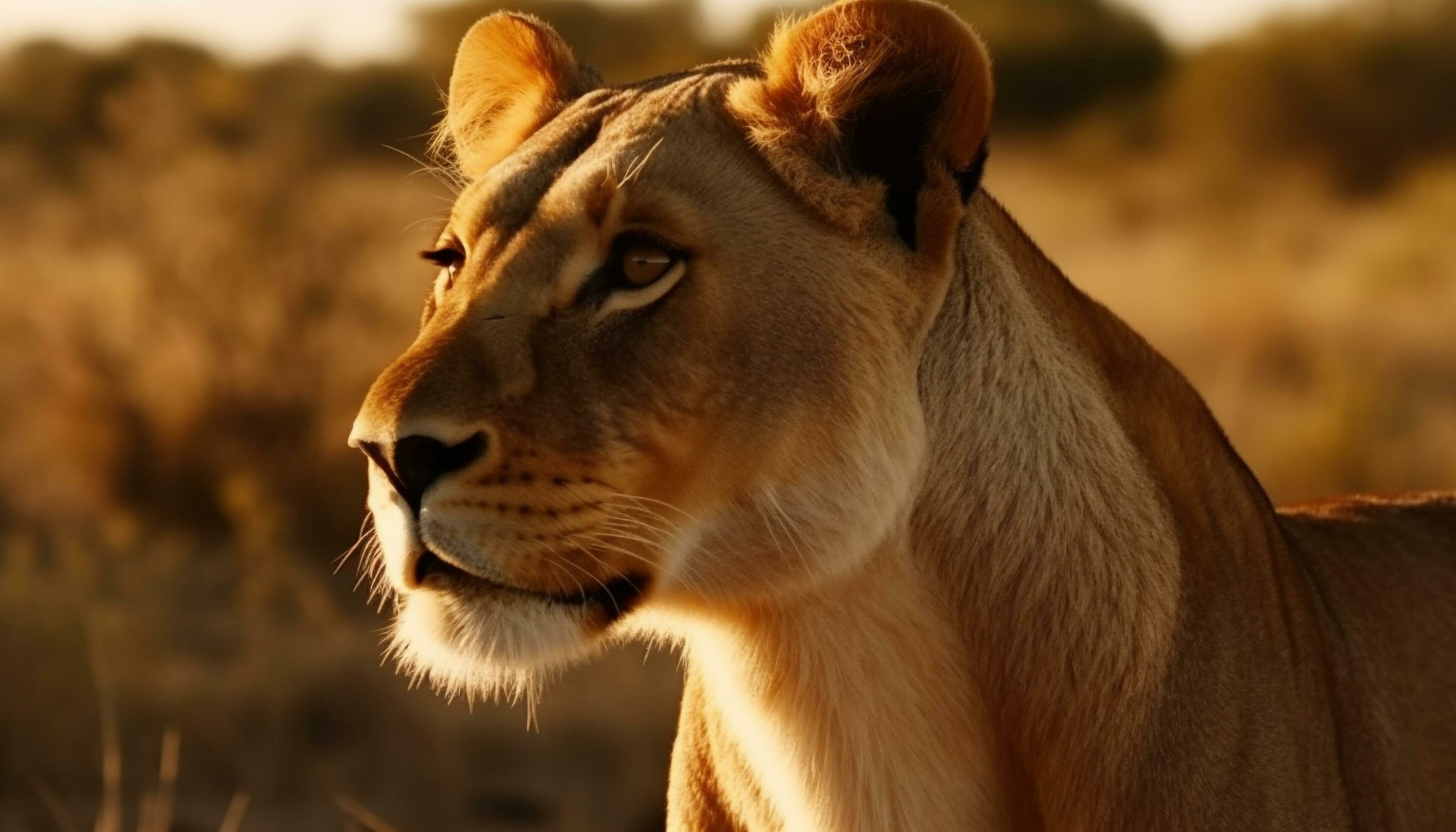 Majestic Lioness Walking In Wallpaper