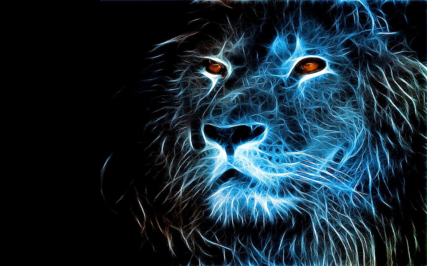 Lion Fire Art Wallpaper Mega