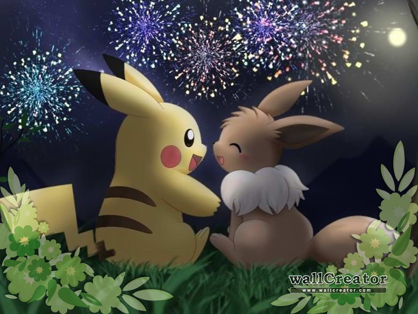 Cute Pikachu And Eevee Wallpaper On