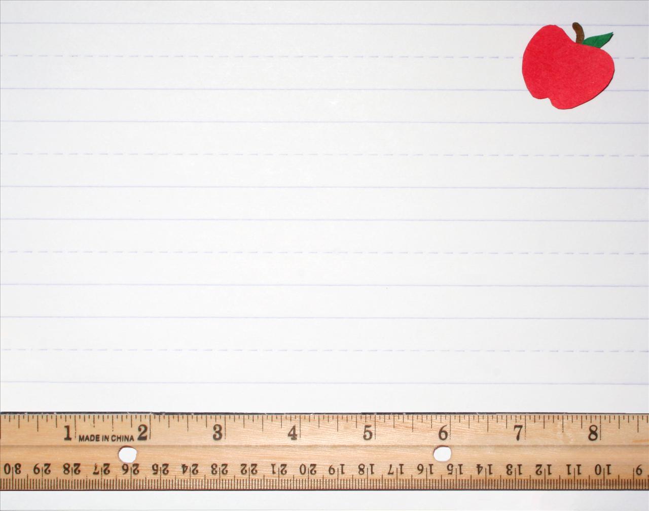 Apple And Rulers On Paper Background Wallpaper For Powerpoint