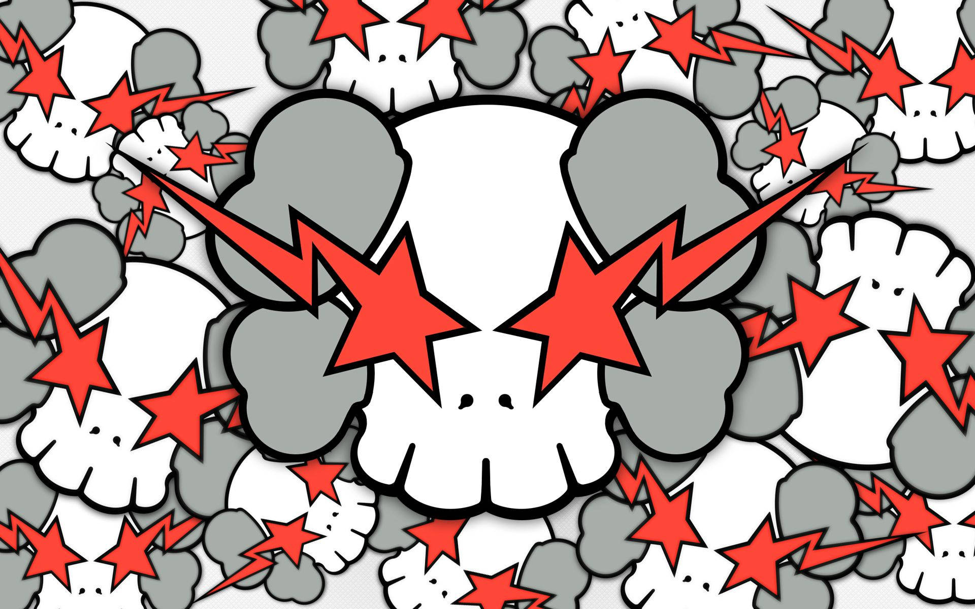 Kaws Skull and Lightning Bolt Wallpaper