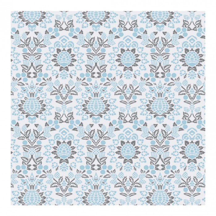 12th Scale Dolls House Miniature Blue Grey Wallpaper Covering