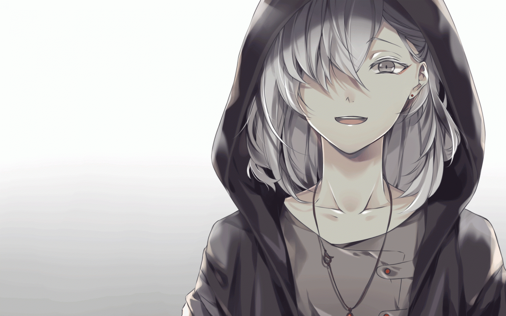 Anime Boy White Hair Hoodie