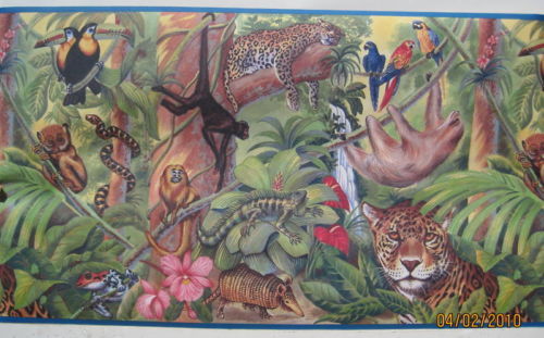 Imperial Wallpaper Border BY2001B 135 Inch Jungle Animals Print