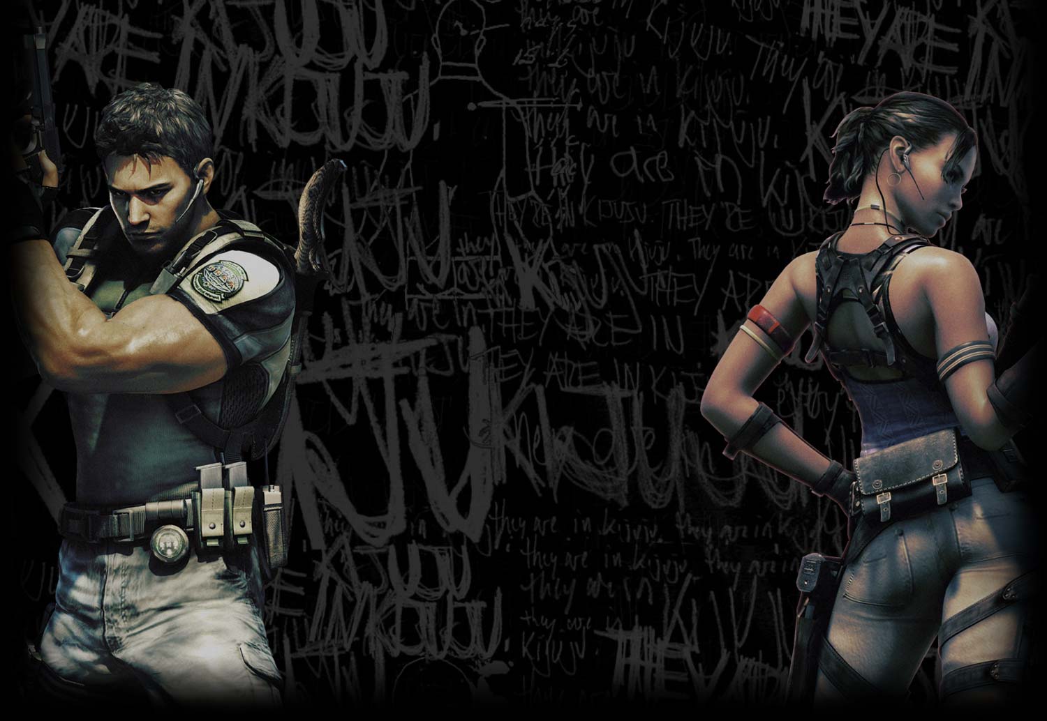 Resident Evil Jill Valentine Chris Redfield Wallpaper Background